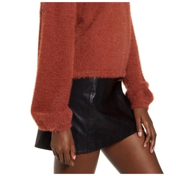 4Sienna Balloon Sleeve Eyelash Knit Turtleneck Sweater NEW - Picture 12 of 12